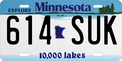 MN license plate 614SUK