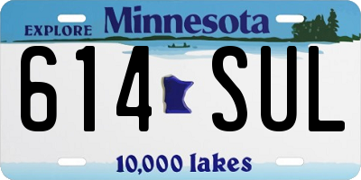 MN license plate 614SUL