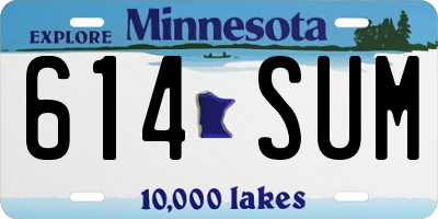 MN license plate 614SUM