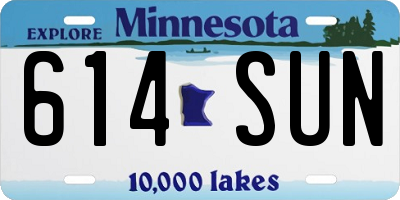 MN license plate 614SUN