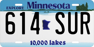 MN license plate 614SUR
