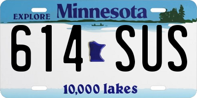 MN license plate 614SUS