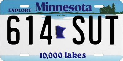 MN license plate 614SUT