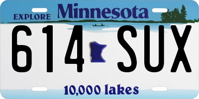 MN license plate 614SUX