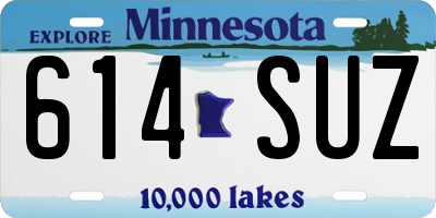 MN license plate 614SUZ