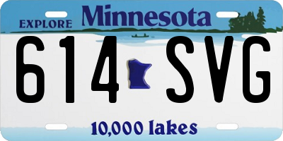 MN license plate 614SVG