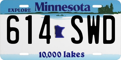 MN license plate 614SWD