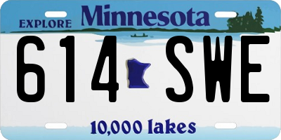 MN license plate 614SWE