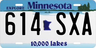 MN license plate 614SXA
