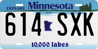 MN license plate 614SXK