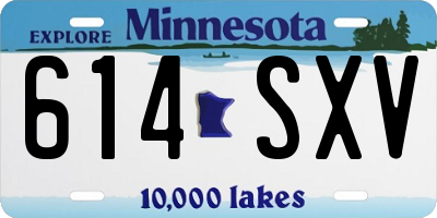 MN license plate 614SXV