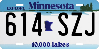 MN license plate 614SZJ