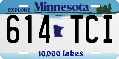 MN license plate 614TCI