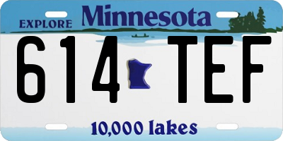 MN license plate 614TEF