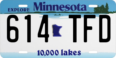 MN license plate 614TFD