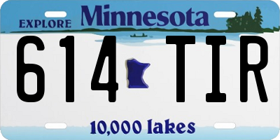 MN license plate 614TIR