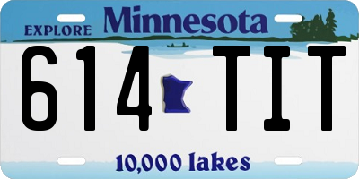 MN license plate 614TIT