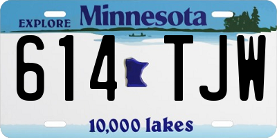 MN license plate 614TJW