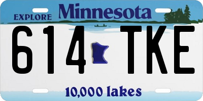 MN license plate 614TKE