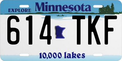 MN license plate 614TKF