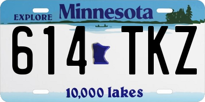 MN license plate 614TKZ