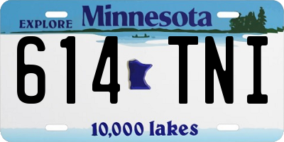 MN license plate 614TNI