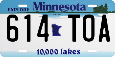 MN license plate 614TOA