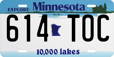 MN license plate 614TOC