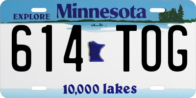 MN license plate 614TOG