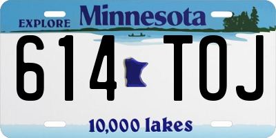 MN license plate 614TOJ