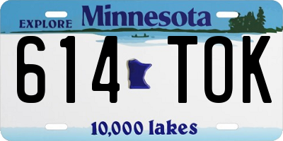 MN license plate 614TOK