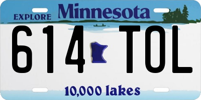 MN license plate 614TOL
