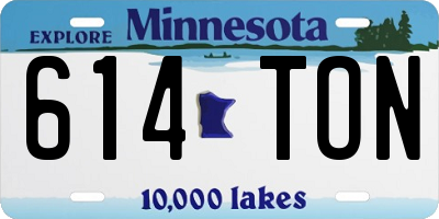 MN license plate 614TON
