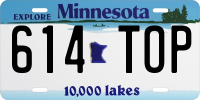 MN license plate 614TOP