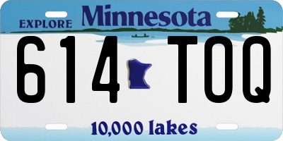 MN license plate 614TOQ