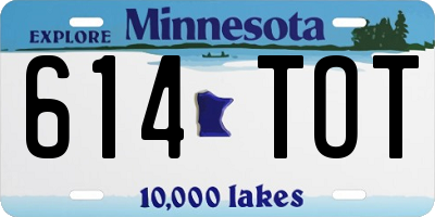 MN license plate 614TOT