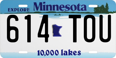 MN license plate 614TOU