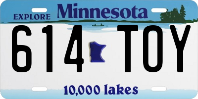 MN license plate 614TOY