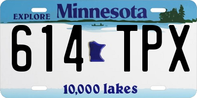 MN license plate 614TPX