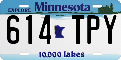 MN license plate 614TPY