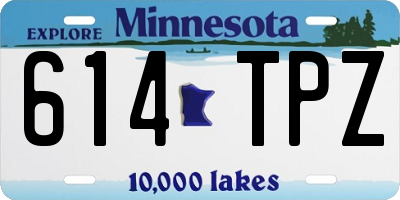 MN license plate 614TPZ