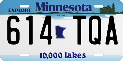 MN license plate 614TQA