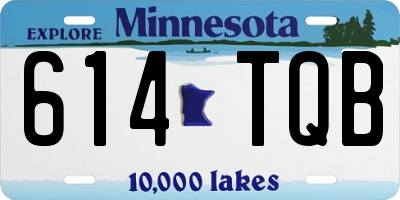 MN license plate 614TQB