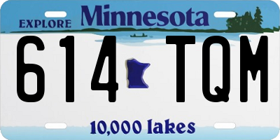 MN license plate 614TQM