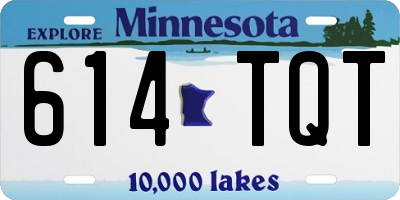 MN license plate 614TQT
