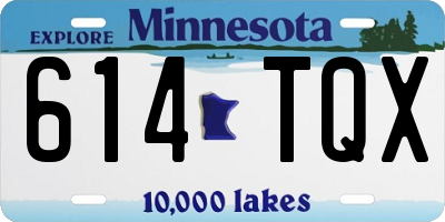 MN license plate 614TQX
