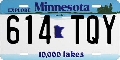 MN license plate 614TQY