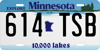 MN license plate 614TSB