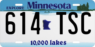 MN license plate 614TSC