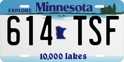 MN license plate 614TSF